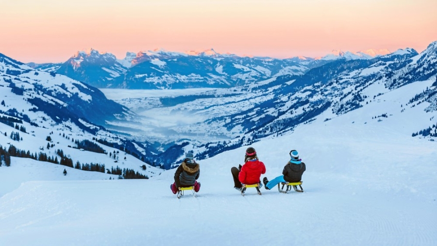 De pistes van skigebied Adelboden-Lenk.